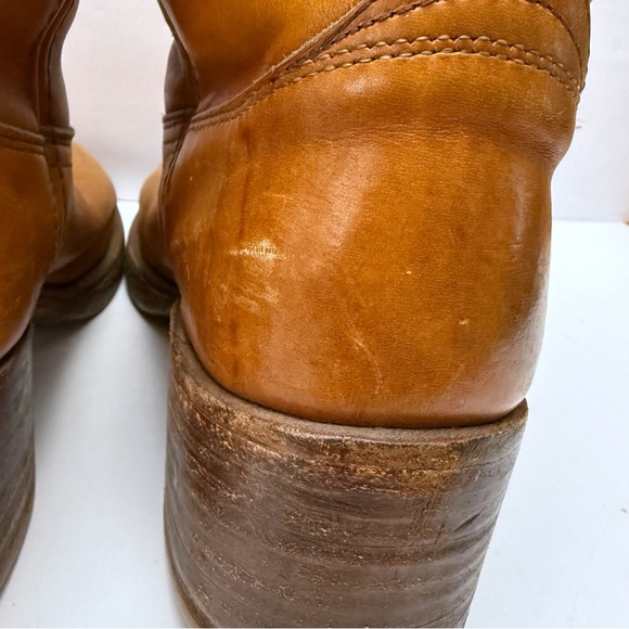 Vintage Frye 2556 Campus Boots Cognac Leather USA Made Black Label MENS Sz 9 D - Picture 10 of 14